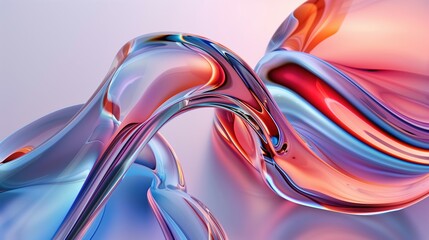 Glass-like intertwining curves in abstract form. Colorful glass curves create mesmerizing art.