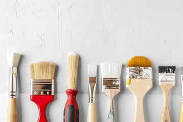 Composition Painting Tools For Home With White Wall Background