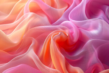 Obraz premium Abstract flowing curves with gradients that blend from pinks to oranges, creating a warm and inviting feel,