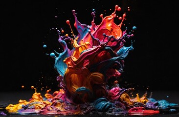 Colorful abstract paint splashes	
