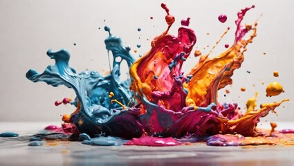 Colorful abstract paint splashes	
