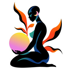 African woman holding sun © Icons8