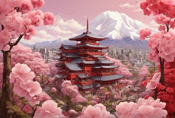 japanese temple in the morning