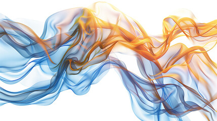 Abstract colorful fluid shapes isolated on transparent background