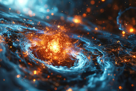 Physical particle quantum energy muon, scientific technology. AI created.