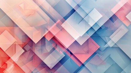 Obraz premium Abstract geometric patterns in pastel shades form a soothing yet intriguing background. Squares, triangles, and polygons