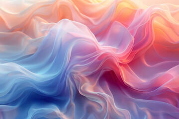 Obraz premium A mesh wave pattern with soft, pastel colors undulating smoothly across a light background,