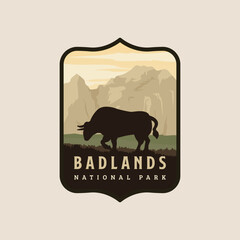 vintage retro badlands logo icon and symbol vector illustration design graphic template, national park logo vintage design template.