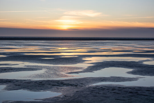 ebb on North Sea  in Germany