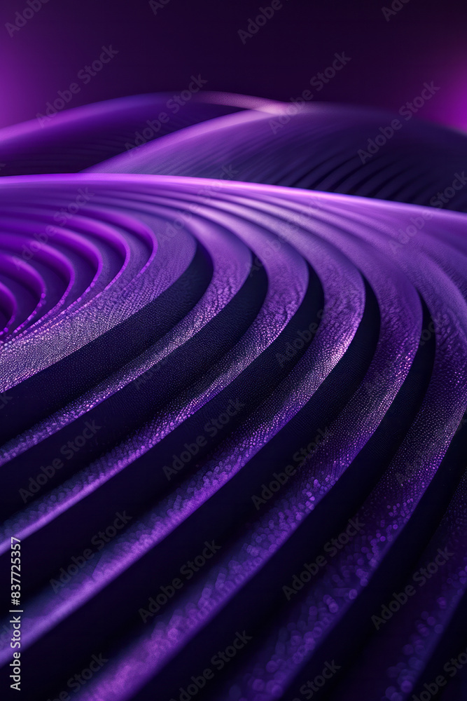 Poster An abstract pattern of parallel lines forming gentle waves, with a gradient blending from violet to lavender,
