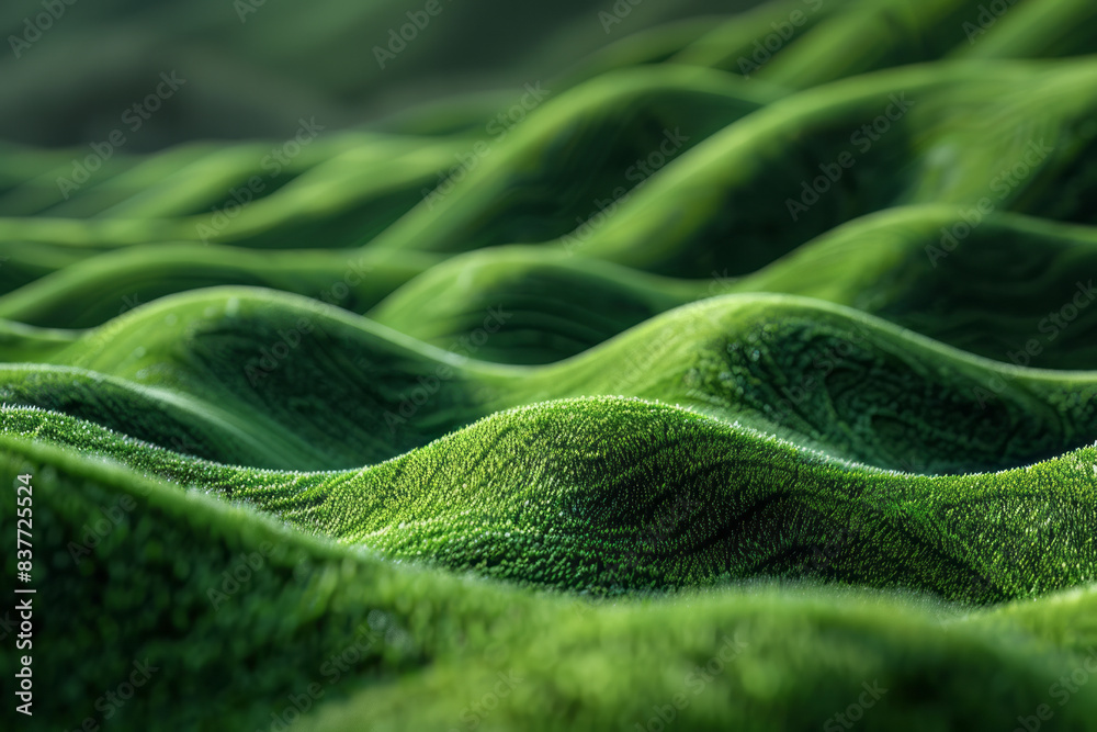 Poster parallel lines creating waves with a gradient from olive green to moss green,