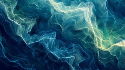 Obraz premium Abstract background featuring fluid art in vibrant blues and greens