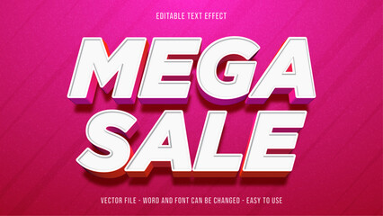 Mega sale editable text effect, advertising text style