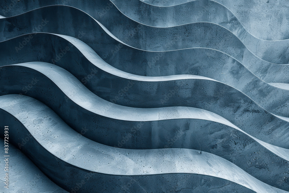 Fototapete a minimalist pattern of parallel lines forming gentle waves, with a gradient from silver to slate gr