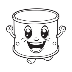 Cute simple drum icon, black vector illustration on white background