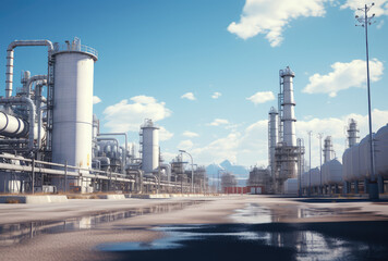 Obraz premium Modern Industrial Petrochemical Facility