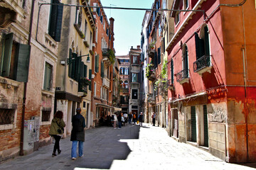 narrow street walking