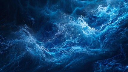 Dynamic electric blue waves etching a vivid story