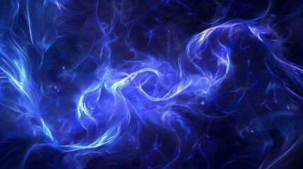 Electric cobalt currents swirling in an artistic dance