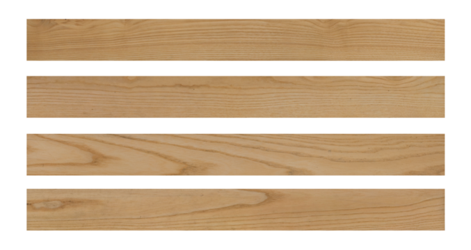 set of wooden boards isolated