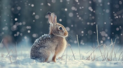 Naklejka premium rabbit on the beach