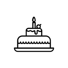 cake icon outline design with candle