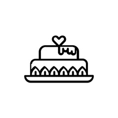 cake icon outline design with candle