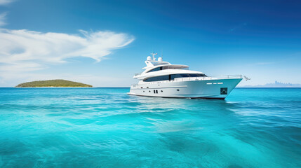 Fototapeta premium Exclusive Luxury Yacht Voyage in Tropical Paradise
