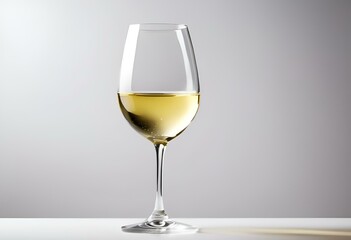 AI generated illustration of a glass of white wine on a gray background