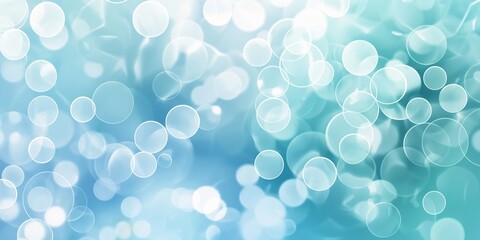 Light Blue Bokeh Bubble Abstract Background
