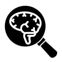 Look for the source of the problem in the brain glyph icon style