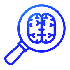 Look for the source of the problem in the brain gradient icon style