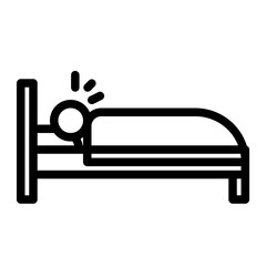 fast asleep line icon style