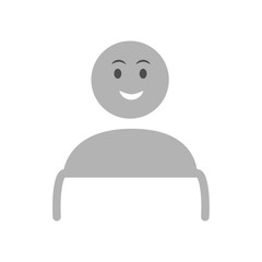 Vector flat illustration in grayscale. Avatar, user profile, person icon, profile picture. Suitable for social media profiles, icons, screensavers and as a template.