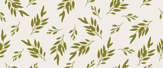 Vector seamless background. Minimalistic abstract floral pattern. Modern print on a light background. Ideal for textile design, screensavers, covers, cards, invitations and posters.