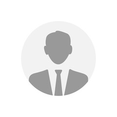 Vector flat illustration in grayscale. Avatar, user profile, person icon, profile picture. Suitable for social media profiles, icons, screensavers and as a template.