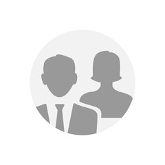 Vector flat illustration in grayscale. Avatar, user profile, person icon, profile picture. Suitable for social media profiles, icons, screensavers and as a template.