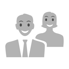 Vector flat illustration in grayscale. Avatar, user profile, person icon, profile picture. Suitable for social media profiles, icons, screensavers and as a template.
