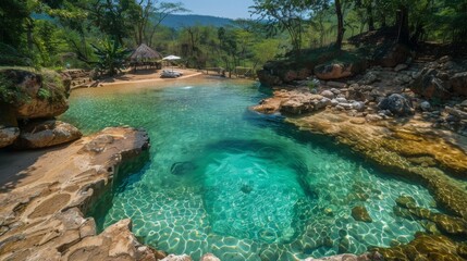 Naklejka premium Water in a Natural Swimming Pool