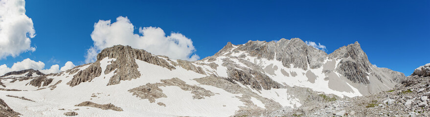 Beautiful winter landscape on the mountain Schesaplana in the Rätikon area, canton of Graubünden, Switzerland 