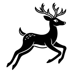 Deer jumping vector illustration