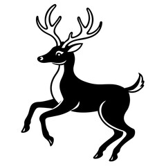 Deer jumping vector illustration