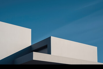 Abstract Modern Building Against Blue Sky