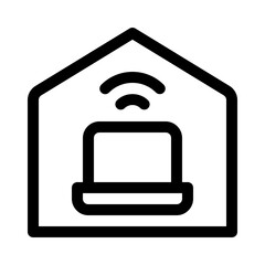 work from home line icon