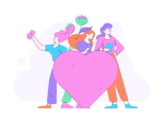Fototapeta premium 3.12 International Women's Day professional women flat character vector concept operation hand drawn illustration 
