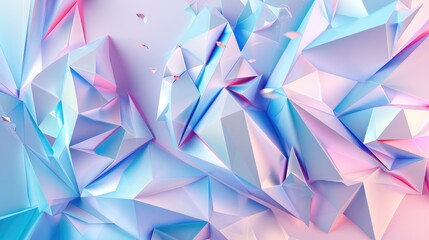 Abstract Geometric Landscape in Pink and Blue Hues