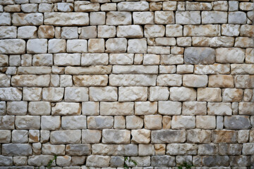 Fototapeta premium Limestone wall background, texture stone brick