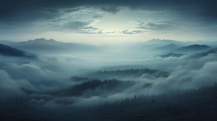 Fototapeta premium Cloudy Misty Veils Abstract Background