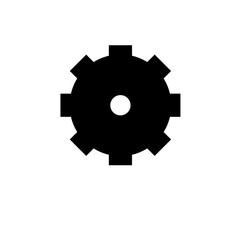 Machine Gear, Machinery Mechanism Solid Flat Vector Icon Isolated on White Background.