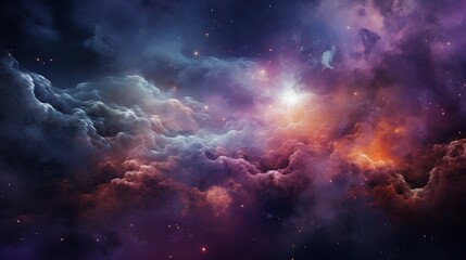 Obraz premium subtle abstract background featuring colorful nebula clouds floating in space